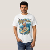 T-shirt Yorkshire aquatique Terrier surf la vague (Devant entier)