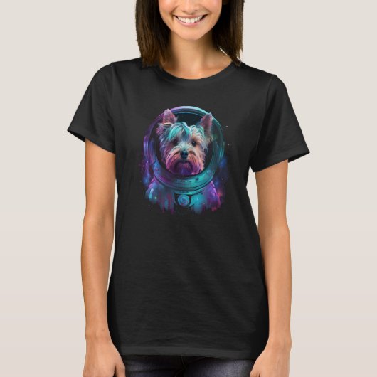 T-shirt Yorkshire Astronaut Terrier dans l'espace mignon c (Devant)