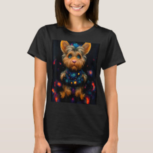 T-shirt Yorkshire coloré Terrier dans l'espace Yorkie