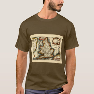 T-shirt Yorkshire Comté Angleterre Ancien Atlas Antiquaire