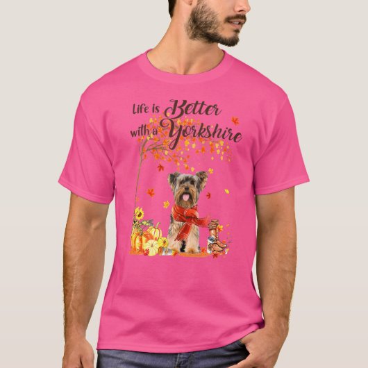 T-shirt Yorkshire Maple Tree Thanksgiving Day mignon Chien (Devant)