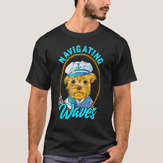 T-shirt Yorkshire marin Naviguer dans les vagues Yorkie ch (Devant)