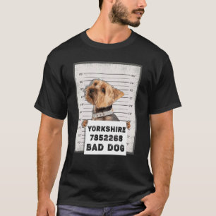 T-shirt Yorkshire Mug Tiré Chien Criminel
