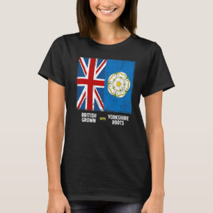 T-shirt Yorkshire Roots & British Cultivé Idée Avec Rose D