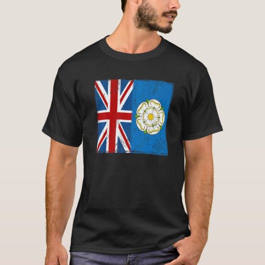 T-shirt Yorkshire Roots & British Grown Idea With Rose Of  (Devant)