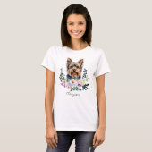 T-shirt Yorkshire Terrier aquarelle (Devant entier)
