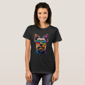 T-shirt Yorkshire Terrier avec Lunettes de Soleil Amateur (Devant entier)