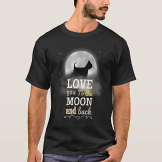 T-shirt Yorkshire Terrier Chien Aimer À La Lune