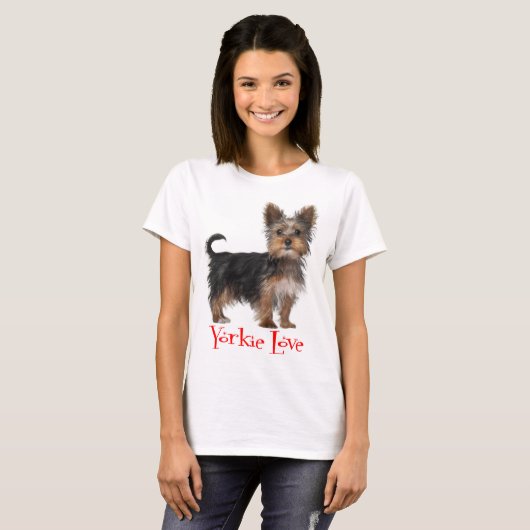 T-shirt Yorkshire Terrier Chien Chien Chien Chien Rouge Am (Devant entier)