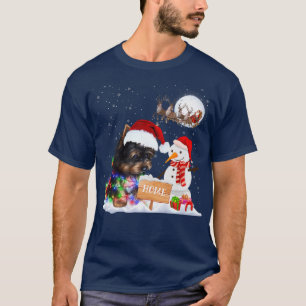 T-shirt Yorkshire Terrier chien drôle Noël bonhomme de nei