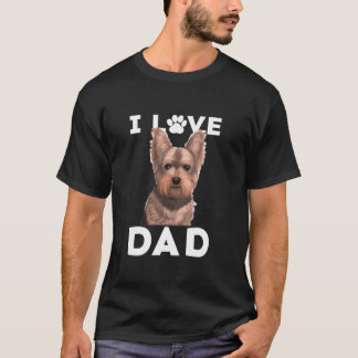 T-shirt Yorkshire Terrier Chien I Love Papa Famille Yorkie