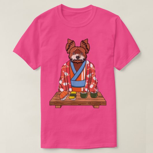 T-shirt Yorkshire Terrier Chien Kimono Kawaii Japonais Foo (Design devant)