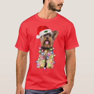 T-shirt Yorkshire Terrier chien Père Noël Christmas Tree L