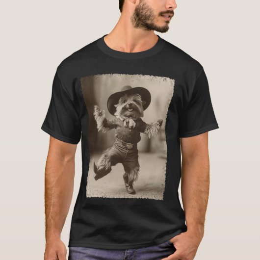 T-shirt Yorkshire Terrier cow-boy (Devant)