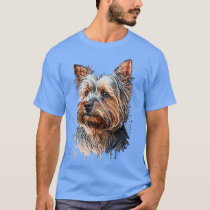 T-shirt Yorkshire Terrier Dog d'aquarelle portrait