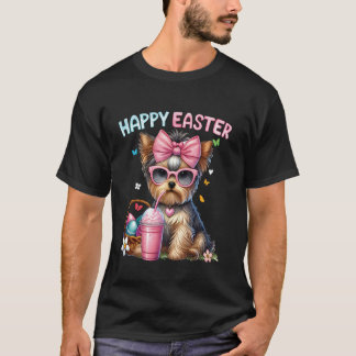 T-shirt Yorkshire Terrier Dog Easter Bunny Women Kids Girl