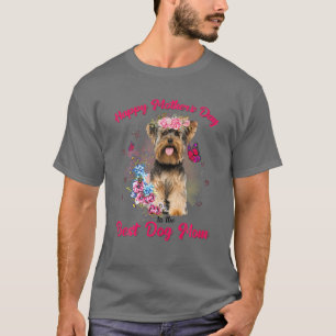 T-shirt Yorkshire Terrier Fleur Joyeuse Fête des Mères À L