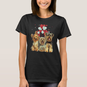 T-shirt Yorkshire Terrier Heart Love Valentine Balloon