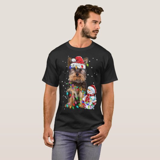 T-shirt Yorkshire Terrier Noël Noël Noël Noël Noël Noël No (Devant entier)
