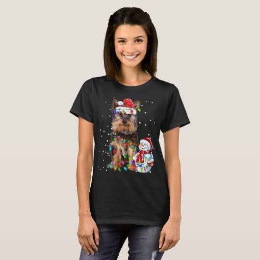 T-shirt Yorkshire Terrier Noël Noël Noël Noël Noël Noël No (Devant entier)