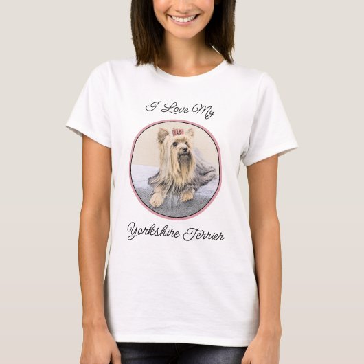 T-shirt Yorkshire Terrier Peinture - Cute Original Chien A (Devant)
