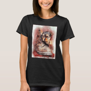 T-shirt Yorkshire Terrier puppy aquarelle pour Yorkie owne