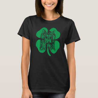 T-shirt Yorkshire Terrier Shamrock vert Saint Patron