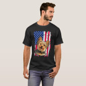 T-shirt Yorkshire Terrier Us Drapeau 4 juillet (Devant entier)