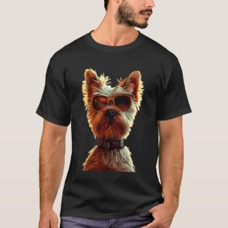 T-shirt Yorkshire Terrier with Sunglasses Dog Lover Cute Y