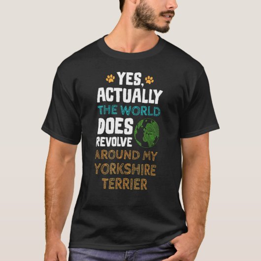 T-shirt Yorkshire Terrier Yorkshire Chien Hommes femmes (Devant)