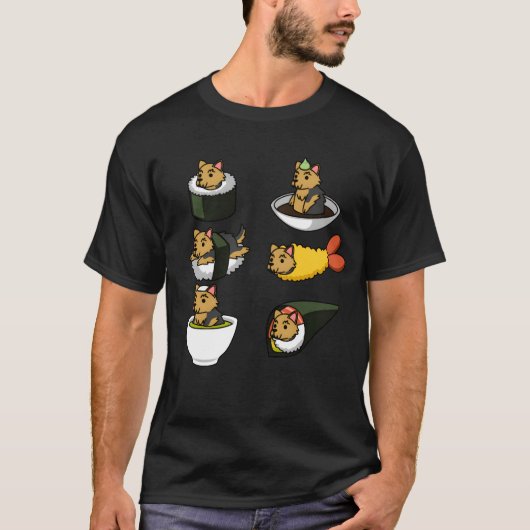 T-shirt Yorkshireerrier Japanese Food boy (Devant)