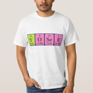T-shirt Yosef nom de la table périodique