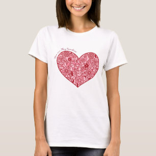 T-shirt You are My Sunshine   Cœur Romantique de Fleurs