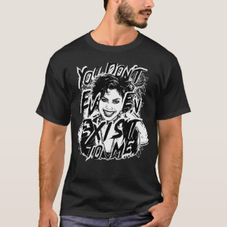 T-shirt You Don't Even Exist, Goth Girl, Tattoo Art Style 