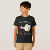 T-shirt You Make My Heart Go Honk Funny Goose Valentine  (Devant entier)