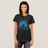 T-shirt You Semicolon Suicide Prevention Purple Teal Rainb (Devant entier)