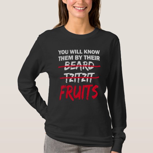 T-shirt You Will Know Them By Their Beard Tzitzit Fruits (Devant)