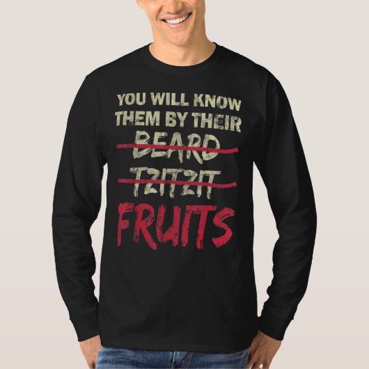 T-shirt You Will Know Them By Their Beard Tzitzit Fruits (Devant)