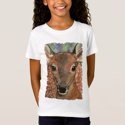 T-Shirt Young Deer mignonne Faune Bébé animal sauvage (Devant)