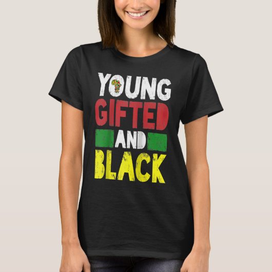 T-shirt Young ed And Black African Pride Black History Mon (Devant)