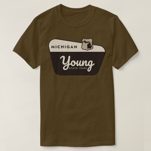 T-shirt Young State Park Michigan Affiche de bienvenue (Design devant)