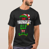 T-shirt Youngest Elf Family Matching Group Merry Christmas (Devant)
