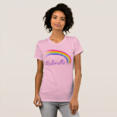 T-shirt "Your name" arc-en-ciel pour dames violet (Devant entier)