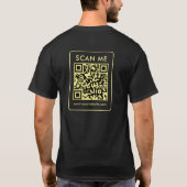 T-shirt Your QR Code Gold Text Mens Double Sided Print (Dos)