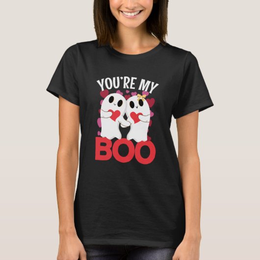 T-shirt You're My Boo Ghost with heart for Valentine's Day (Devant)