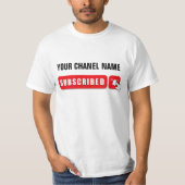 T-shirt YouTube Subcribe man T-Shirts. (Devant)