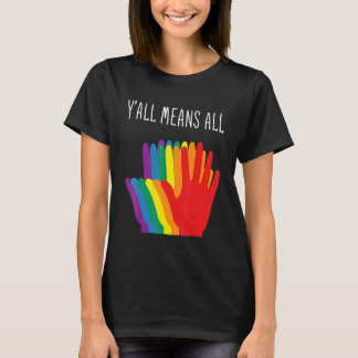 T-shirt Yu2019all Signifie Tous Coeurs Arc-En-Ciel Drapeau