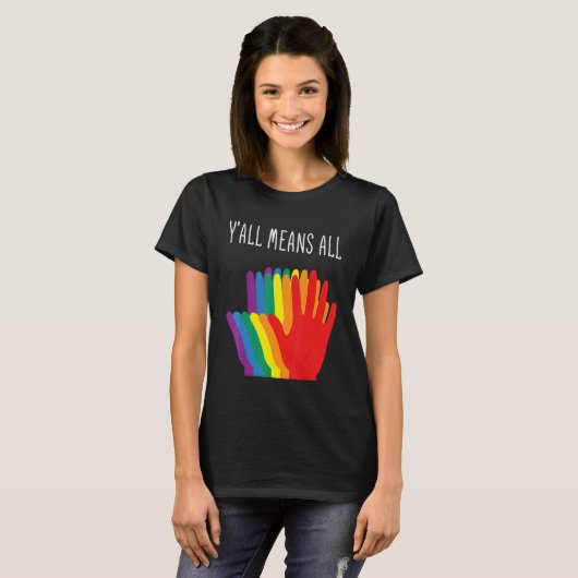 T-shirt Yu2019all Signifie Tous Coeurs Arc-En-Ciel Drapeau (Devant entier)