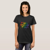 T-shirt Yu2019all Signifie Tous Coeurs Arc-En-Ciel Drapeau (Devant entier)