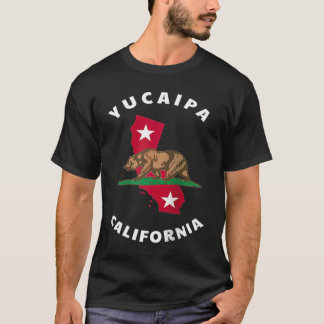 T-shirt Yucaipa Californie CA Drapeau et Badge d'Ours Souv